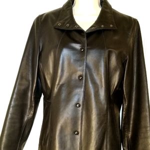 Kenneth Cole Reaction Black Leather Jacket